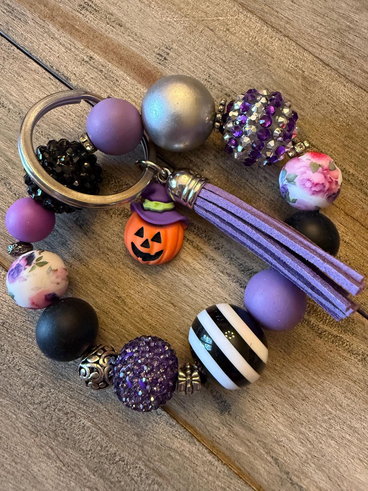 Pumpkin Charm Halloween Bracelet Keychain
