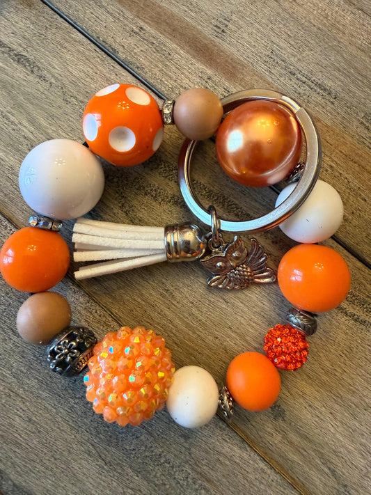 Harvest Hoot Bracelet Keychain | Owl Charm Wristlet | Cozy Fall Accessories