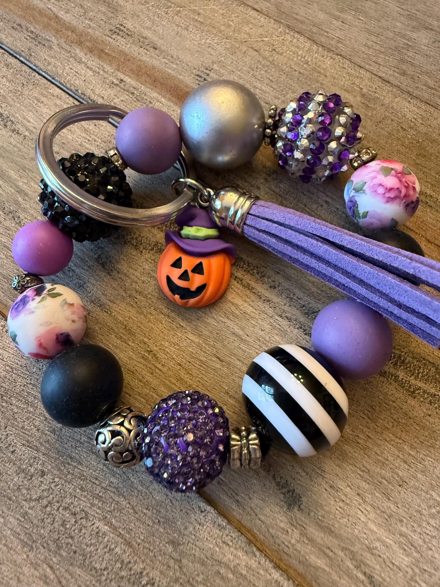 Pumpkin Charm Halloween Bracelet Keychain