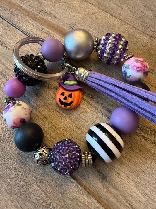 Pumpkin Charm Halloween Bracelet Keychain